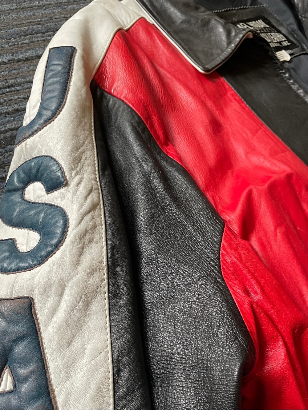 Vintage Michael Hoban USA Flag Leather Jacket circa 1982 - Picture 7 of 8